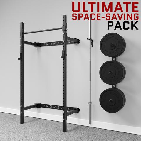 Save space, save time and start sweating! The ULTIMATE SPACE-SAVING PACK includes everything you need to start your own home gym or a professional fitness studio.