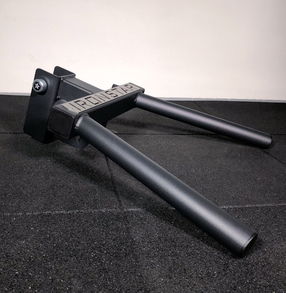 Dip station Add-on for power racks, squat stands and wall mounts used in home gyms or professional / commercial fitness studios. 