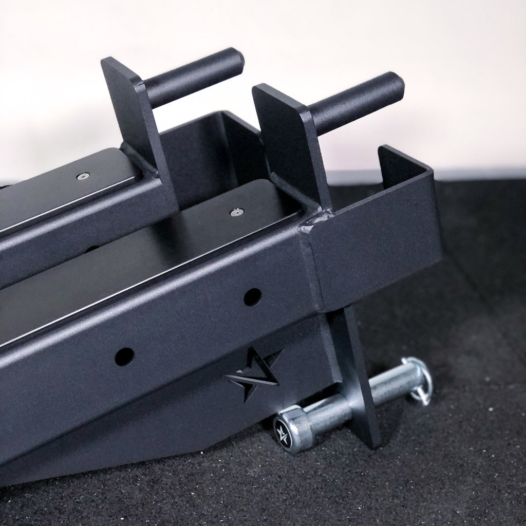 Safety arms Add-on for power racks, squat stands and wall mounts used in home gyms or professional / commercial fitness studios. 
