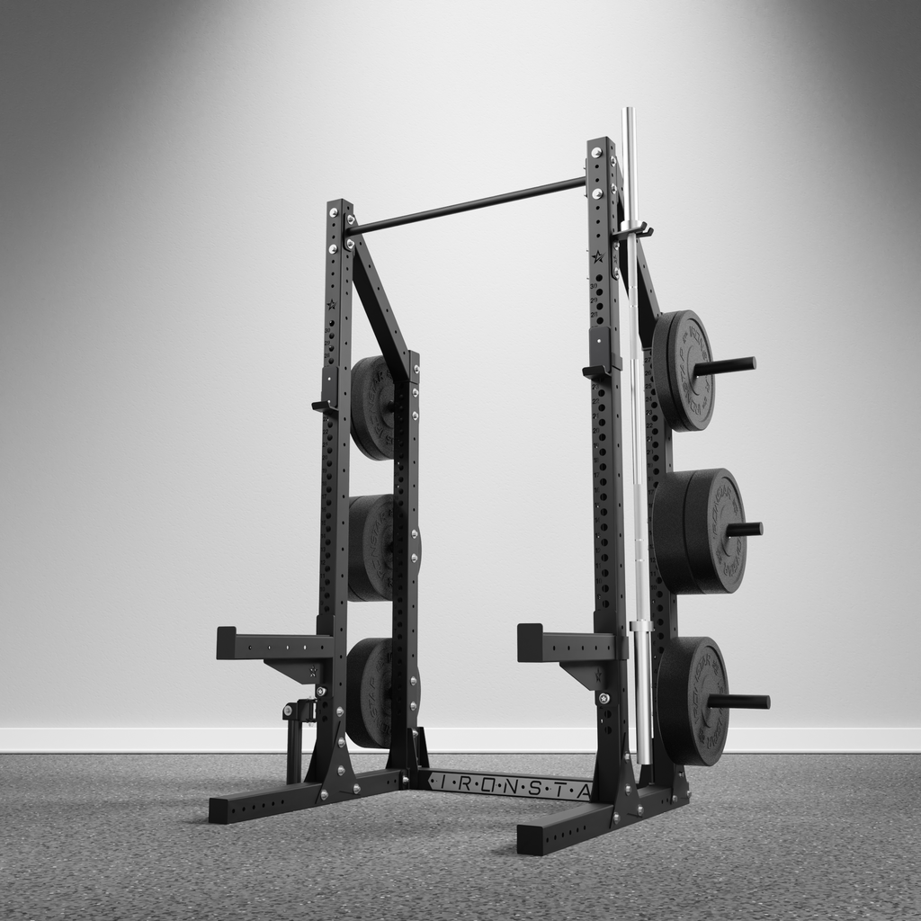 IRONSTAR Squat stand is the best equipment for home gym or commercial fitness studio. 