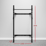IRONSTAR FOLD BACK wall mount rack for space-saving gym.
