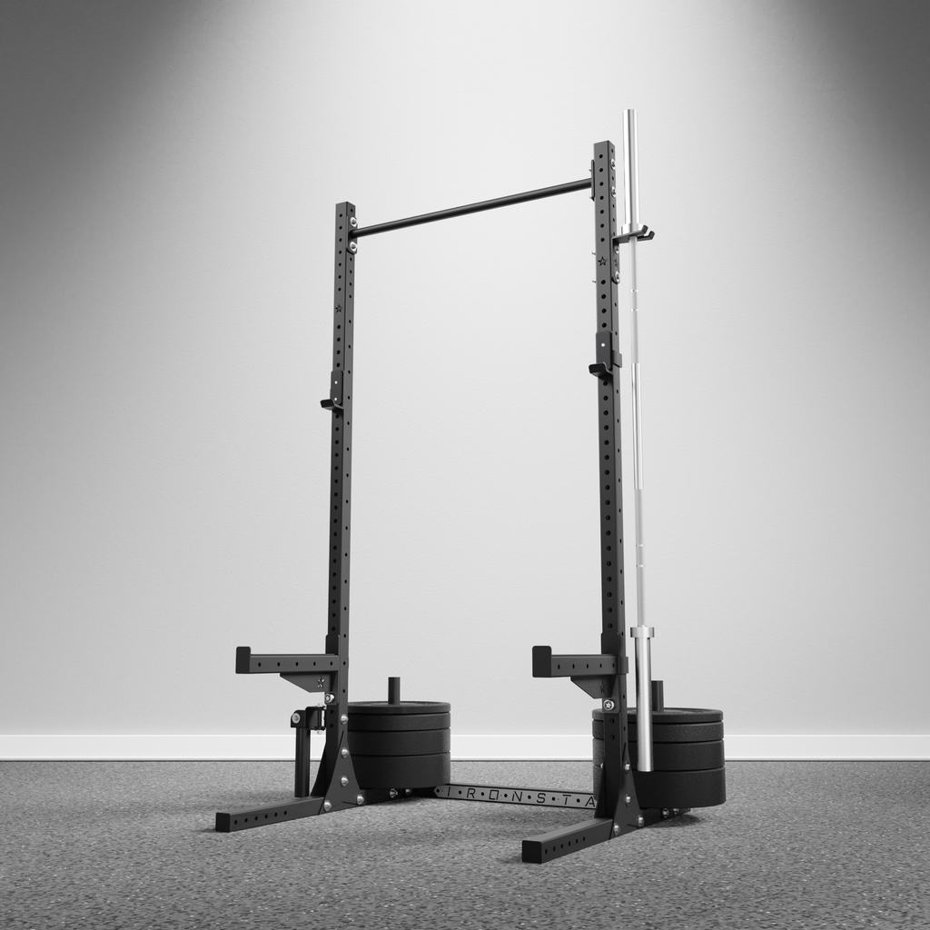 IRONSTAR Squat stand is the best equipment for home gym or commercial fitness studio. 