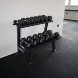 IRONSTAR storage system for hex dumbbells.