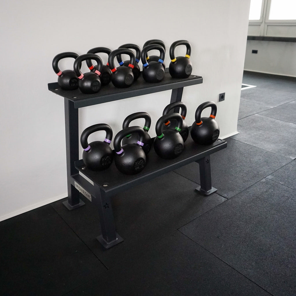 IRONSTAR storage system for kettlebells.