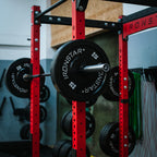 Bumper plates for Olympic barbell for home gym or professional fitness studio.