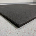 Non-slip, anti-vibration, sound and heat insulating floor tiles for home and professional use.