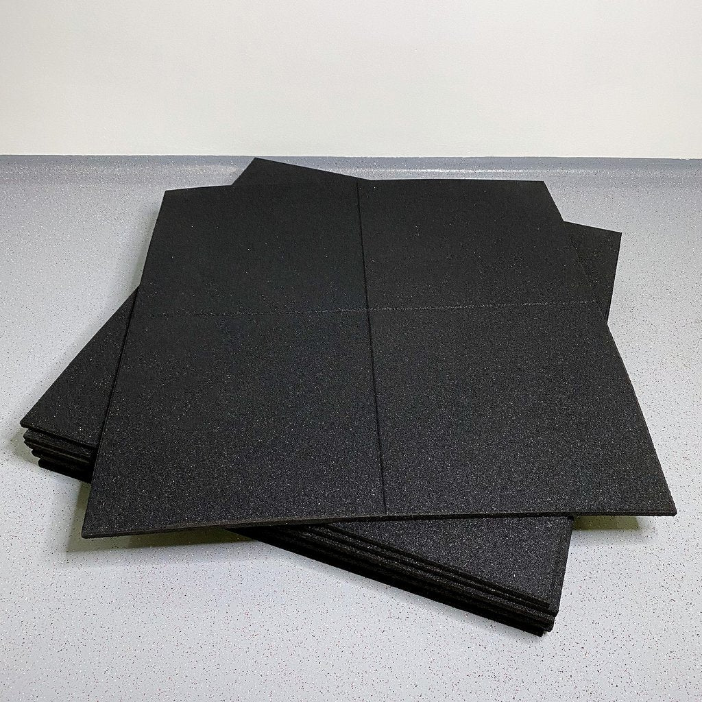 Non-slip, anti-vibration, sound and heat insulating floor tiles for home and professional use.