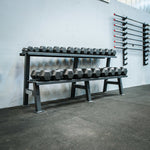 IRONSTAR storage system for hex dumbbells.